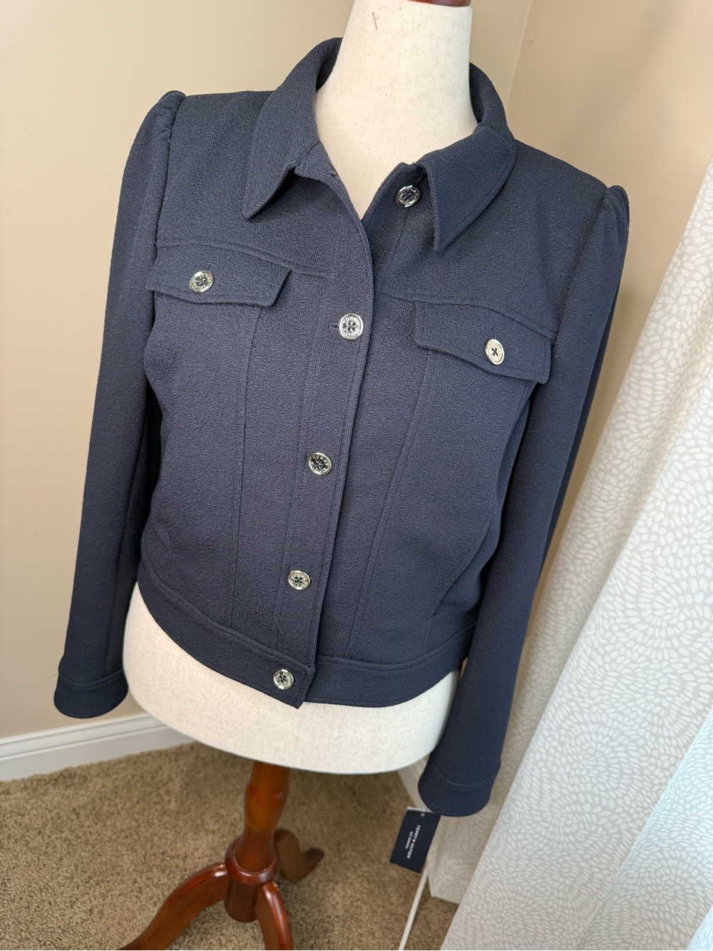 Tommy Hilfiger Navy Structured Button-Front Women's Blazer Jacket — NWT!